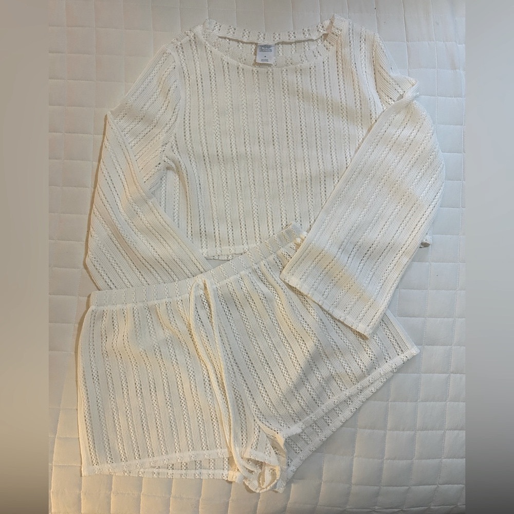 Wild Fable Cream Ribbed Swim Coverup